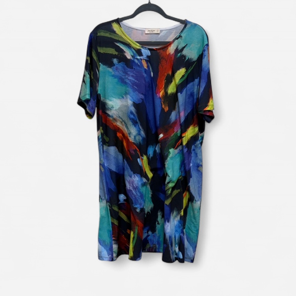 Colorful Abstract Midi Dress